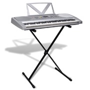 61-key Electric Keyboard with Music Stand + Adjustable Keyboard Stand