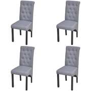 Dining Chairs 4 pcs Light Grey Fabric