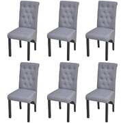 Dining Chairs 6 pcs Light Grey Fabric