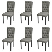Dining Chairs 6 pcs Light Grey Fabric