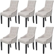 Dining Chairs 6 pcs Cream Fabric