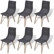 Dining Chairs 6 pcs Dark Grey Fabric