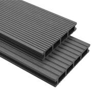 WPC Decking Boards with Accessories 10 m² 4 m Grey