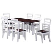 Etending Dining Set 7 Pieces Brown and White