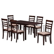 Etending Dining Set 7 Pieces Brown