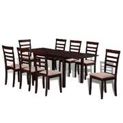 Etending Dining Set 9 Pieces Brown