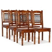 Dining Chairs 6 pcs Solid Wood with Sheesham Finish Classic
