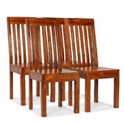 Dining Chairs 4 pcs Solid Wood with Sheesham Finish Modern