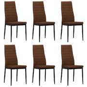 Dining Chairs 6 pcs Brown Fabric
