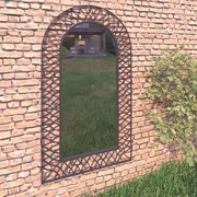 Garden Wall Mirror Arched Black