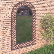 Garden Wall Mirror Arched Black