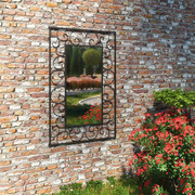 Garden Wall Mirror Rectangular -Black