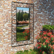 Garden Wall Mirror Rectangular ,Black