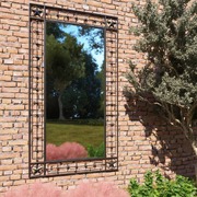 Garden Wall Mirror Rectangular Black