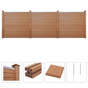 WPC Fence Set 3 Square Brown