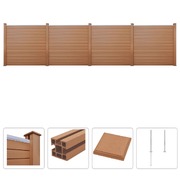 WPC Fence Set 4 Square Brown