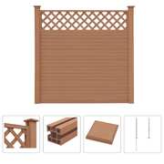 Garden Fence with Trellis WPC -Brown