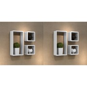 Wall Cube Shelves 6 pcs White