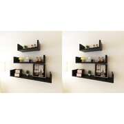 Wall Shelves 6 pcs Black