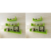 Wall Shelves 6 pcs Green