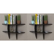 Wall Shelves 2 pcs Black