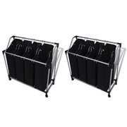 Laundry Sorters with Bags 2 pcs Black and Grey