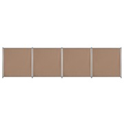 Fence Panel 4 pcs Fabric Taupe