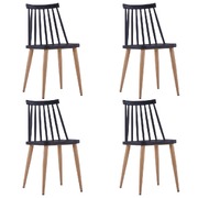 Dining Chairs 4 pcs Black Plastic