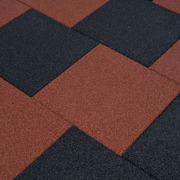  Fall Protection Tiles 18 pcs Rubber Black