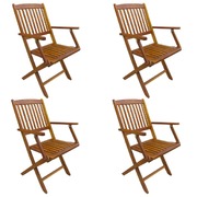 Folding Outdoor Chairs 4 pcs Solid Acacia Wood