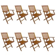 Folding Outdoor Chairs 8 pcs Solid Acacia Wood