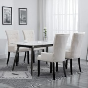 Dining Chairs with Armrests 4 pcs Beige Fabric