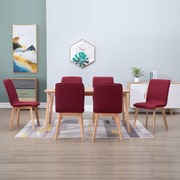 Dining Chairs 6 pcs Red Fabric
