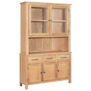 Sideboard and Hutch Set Solid Oak Wood