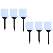 Outdoor Solar Lamps 6 pcs LED Cubic 20 cm White