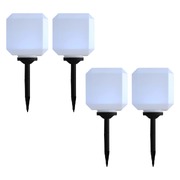 Outdoor Solar Lamps 4 pcs LED Cubic 20 cm White