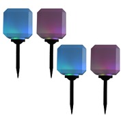 Outdoor Solar Lamps 4 pcs LED Cubic 20 cm RGB