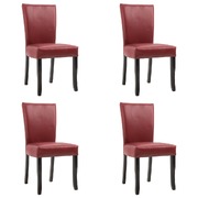 Dining Chairs 4 pcs Wine Red faux Leather