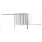 Garden Fence with Spear Top Steel Durable -Black