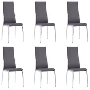 Dining Chairs 6 pcs Grey Faux Leather
