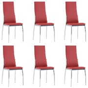 6 pcs Dining Chairs Red ,faux Leather