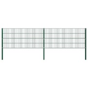 Fence Panel with Posts Iron 3.4 m Green