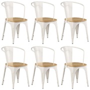 Dining Chairs 6 pcs White Solid Mango Wood