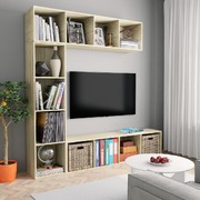 3 Piece Book/TV Cabinet Set  Sonoma Oak