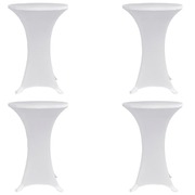 Standing Table Cover Ø70 cm White Stretch 4 pcs