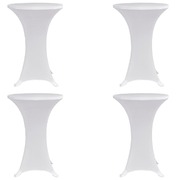 Standing Table Cover Ø80 cm White Stretch 4 pcs