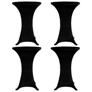 Standing Table Cover Ø70 cm Black Stretch 4 pcs