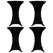 Standing Table Cover Ø80 cm Black Stretch 4 pcs