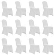 Chair Cover Stretch White 12 pcs