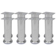 Round Sofa Legs 8 pcs Chrome 180 mm